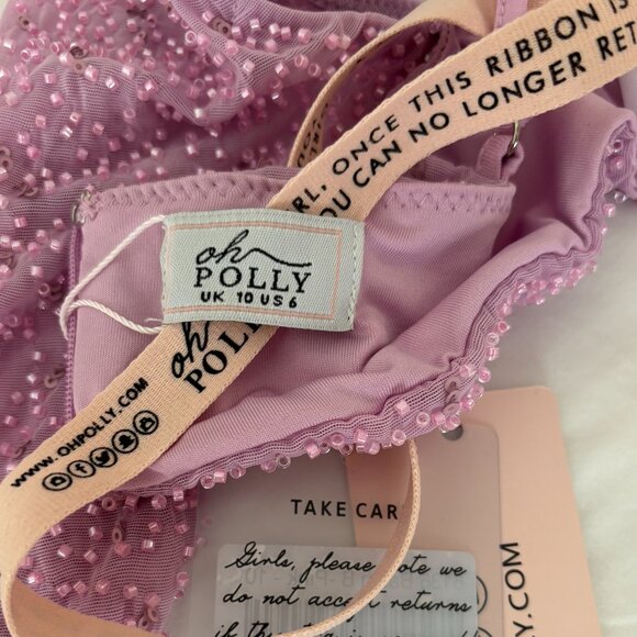 Oh Polly Embellished Cowl Neck Crop Top NWT - Picture 5 of 5